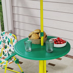 AIYAPLAY Kids Picnic Table and Chair Set with Green Umbrella