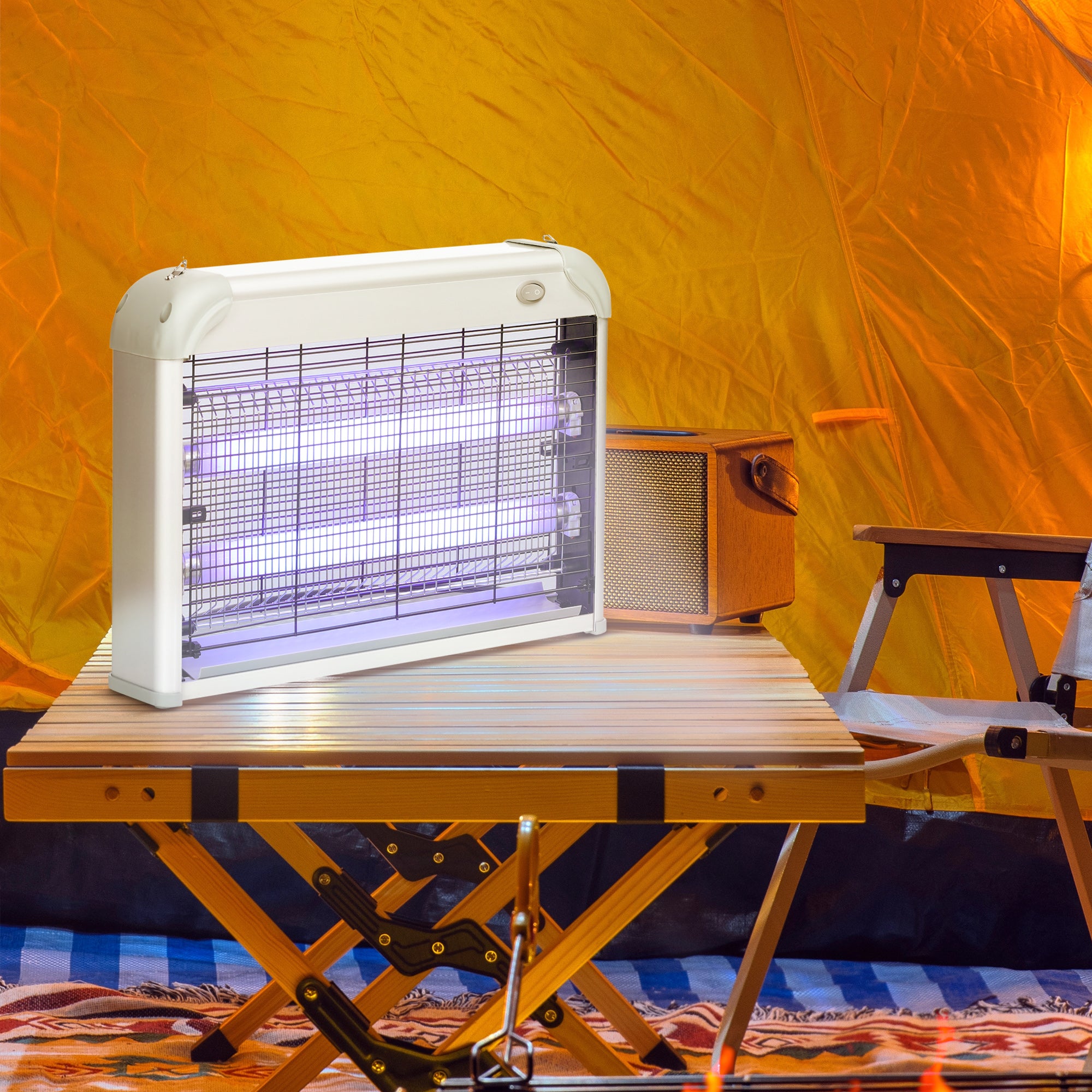 20W UV LED Mosquito Insect Zapper with Removable Tray, ABS and Metal, 39x8x28cm