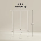 Low Round Coffee Table with 2 Levels in Acrylic for Indoors, Ø40x50 cm, Transparent