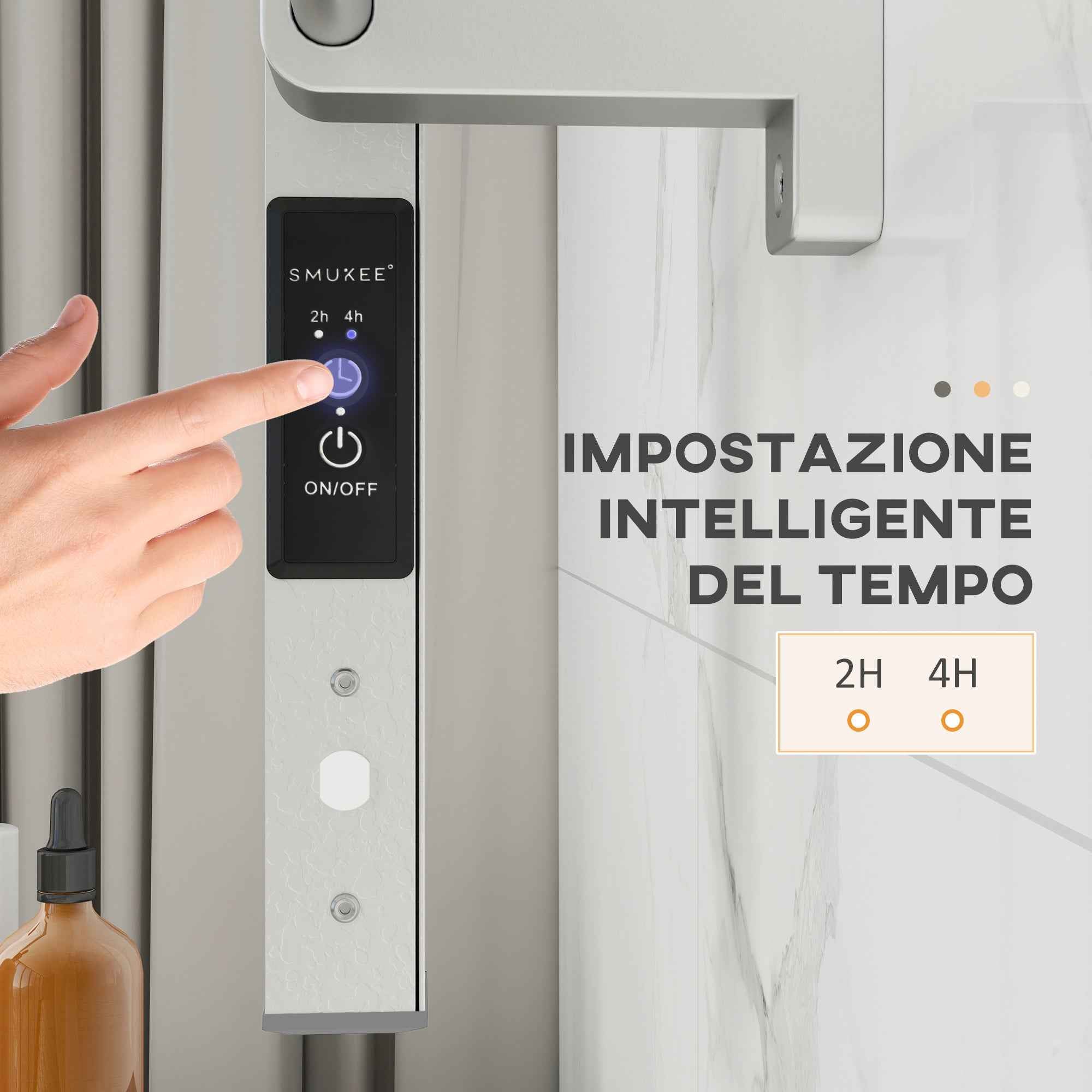 HOMCOM 150W Electric Floor or Wall Towel Warmer with 8 Bars and 2-4 Hour Timer, 53x35x90 cm, Silver