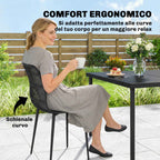 Outsunny Outdoor Dining Chairs Set of 4, Garden Chairs with Slatted Backrest, Black