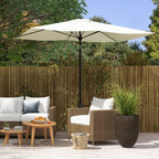 2x3m Rectangular Garden Umbrella with Crank Opening and Adjustable Tilt, Beige