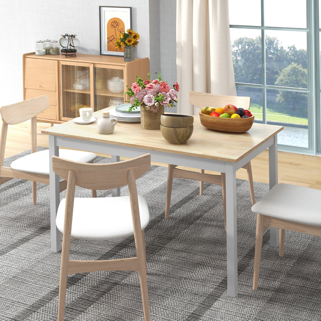 HOMCOM 4-seater dining table with non-slip feet, in pine wood, 120x75x75 cm - Borgè