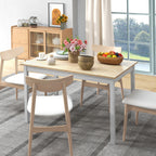 HOMCOM 4-seater dining table with non-slip feet, in pine wood, 120x75x75 cm - Borgè