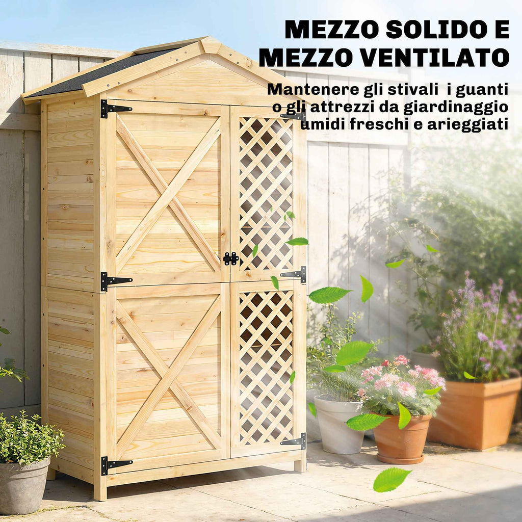 Outsunny Outdoor Cabinet: Garden Shed with Ventilated Door and Anti-Tip Kit.