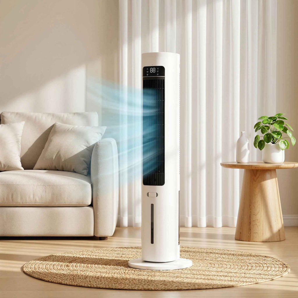 Evaporative Air Cooler, 3L Tank, 48° Oscillation, 3 Speeds and Modes, White