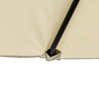 Double Tilting Garden Umbrella with Crank Opening, 295x152x222 cm, Khaki