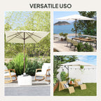 Replacement Cover for Rectangular Umbrella 3x2 m with 6 Ribs, Anti-UV 50+ Polyester, Beige