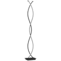 HOMCOM Double Spiral LED Floor Lamp, Living Room Lamp with Adjustable Brightness, Foot Switch, Black