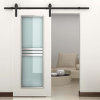200cm Sliding Door Track Accessory Kit with Track and Rollers, Rustic Style, 90kg Load Capacity, Black Carbon Steel