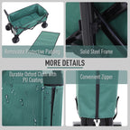 Outsunny Garden Trolley Max 70kg with telescopic handle, metal and Oxford fabric, 108x55 cm, green - Borgè