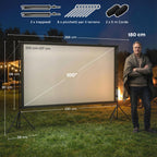 HOMCOM 100" 16:9 HD 4K/8K Projector Screen, 160° Viewing Angle, Double-Sided and Foldable Tripod, White