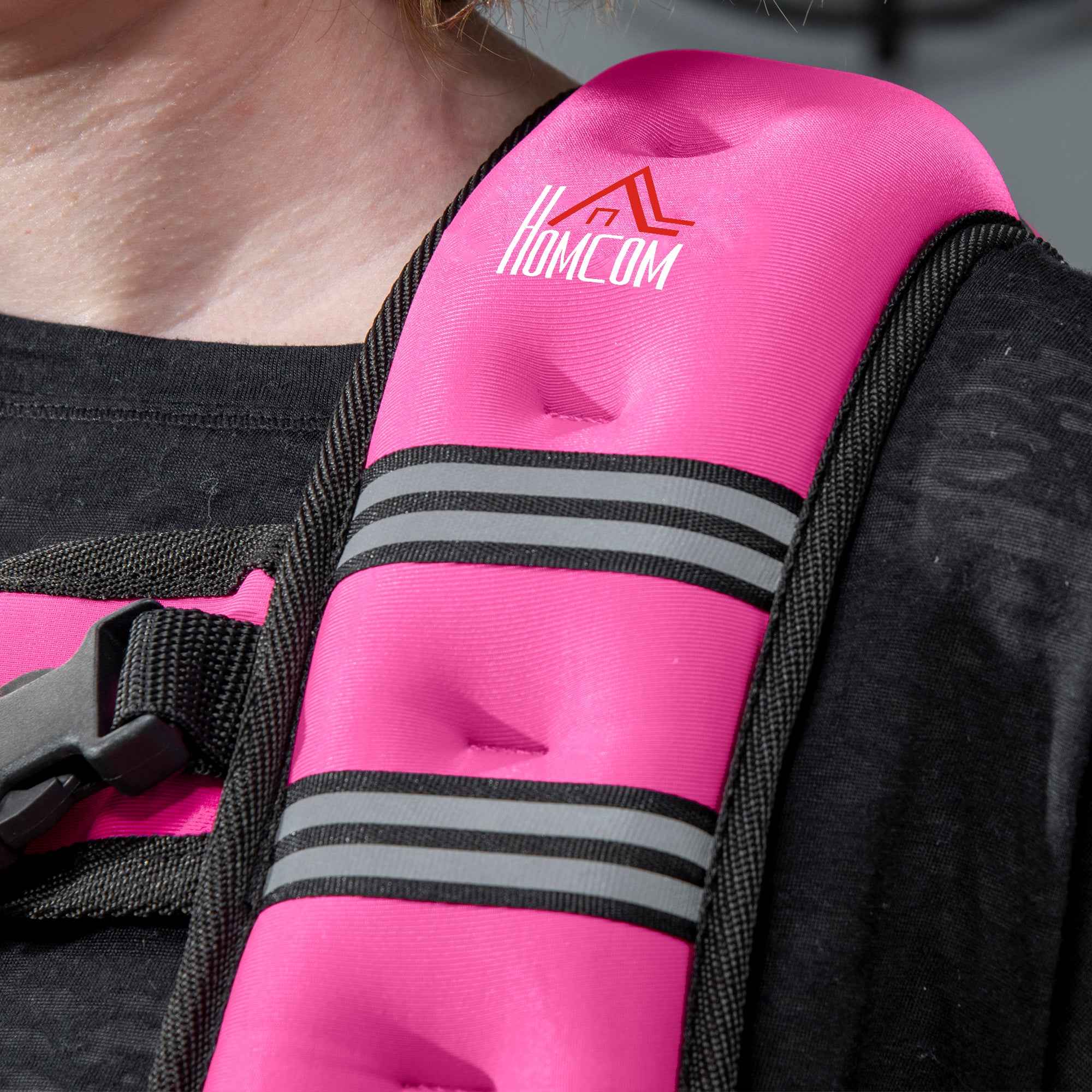 HOMCOM 8kg Breathable Weighted Vest with Storage Pocket and Shoulder Straps, Oxford Fabric, 40x35cm, Pink