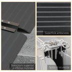 Folding Aluminum Wheelchair Ramp with Deflectors and Stickers, 122 x 73.6 x 5.1 cm, Black