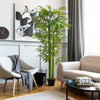 HOMCOM Artificial Bamboo Plant, 180cm Realistic Fake Plant with Decorative Pot for Living Room and Bedroom, Green