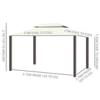 Outsunny 4x3m Garden Gazebo with Mosquito Net and Curtains, Double Roof and Anti-UV Coating, Cream