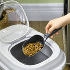 Dog Food Container, 5-25L Capacity, Airtight Seal and Dehumidifying Box, in PP and TPE, 44x32x37 cm, Grey