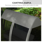 Outsunny Garden Swing 2 in 1 Convertible into a Bed with Cushions and Mosquito Net, 240x140x197 cm, Gray - Borgè