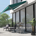 4x2.5m Hand Cranked Metal and Aluminum Outdoor Awning, Dark Green
