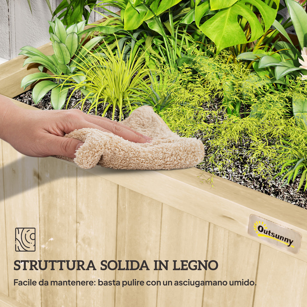 Outsunny Garden Planter with Trellis for Climbing Plants, 90x45x183 cm, Natural Wood
