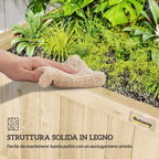 Outsunny Garden Planter with Trellis for Climbing Plants, 90x45x183 cm, Natural Wood