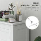 Bathroom Cabinet with 2 Doors and Drawer, Space-Saving Bathroom Cabinet with Adjustable Shelves, 60x30x102.5 cm, White