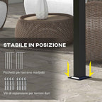 Outsunny Pergola Gazebo 3x3.5 m with 3 Adjustable Canopies, in Steel and Anti-UV Polyester, Light Grey
