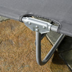 Garden Lounger with 5-Position Adjustable Backrest, Folding Metal and Oxford Fabric Lounger, 187x55x24cm, Grey - Borge' Group Limited