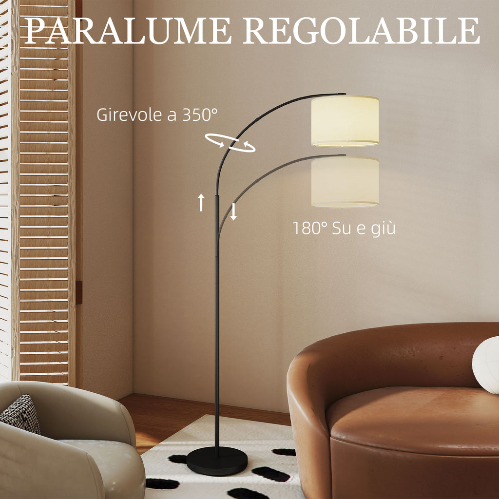 Adjustable LED Floor Lamp with Remote Control, 11 Temperatures and 11 Brightness, 1H Timer, Rotatable, Black