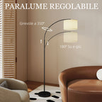 Adjustable LED Floor Lamp with Remote Control, 11 Temperatures and 11 Brightness, 1H Timer, Rotatable, Black