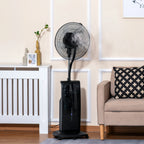 Misting Fan with 5m Remote Control, 12h Timer and 70° Oscillation, 3 Speeds, 3 Functions and Mosquito Repellent, 3.1L Tank, 90W, Ф44.5x135cm Black
