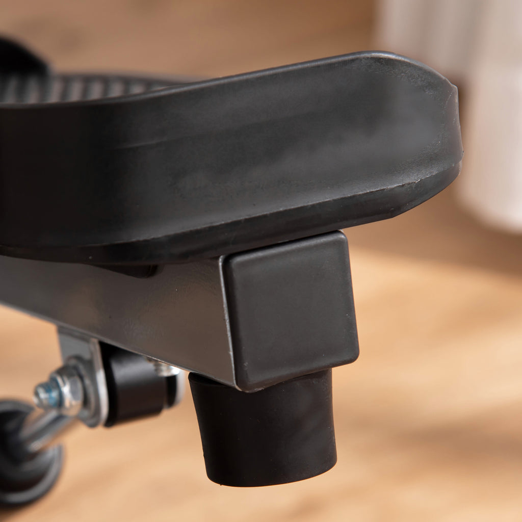 Stepper with Adjustable Handlebar, LCD Monitor and Elastic Bands, 55x53x118-128cm, Black