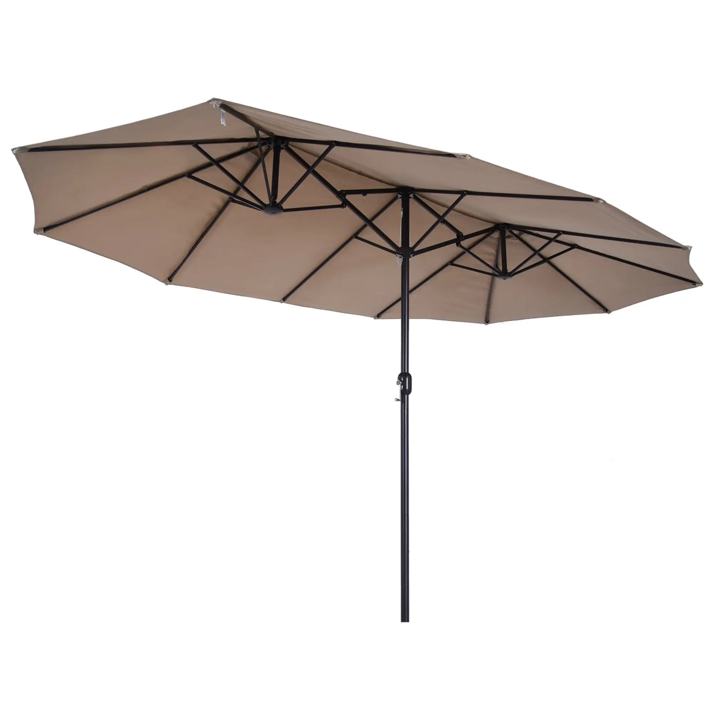 Double Garden Umbrella with Crank Opening, in Steel and Polyester, 460x270x240 cm