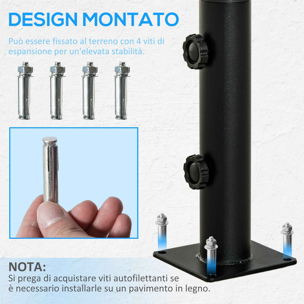 Outsunny Patio Umbrella Stand, Umbrella Base for Patio, Deck, Garden and Yard, Black