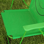 Garden Table and 2 Folding Chairs Set, Outdoor Table and Chairs with Umbrella for Children in Metal and Polyester, Green