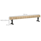 Gymnastics Beam with Adjustable Height and Non-Slip Feet, 226x31x59cm, Brown