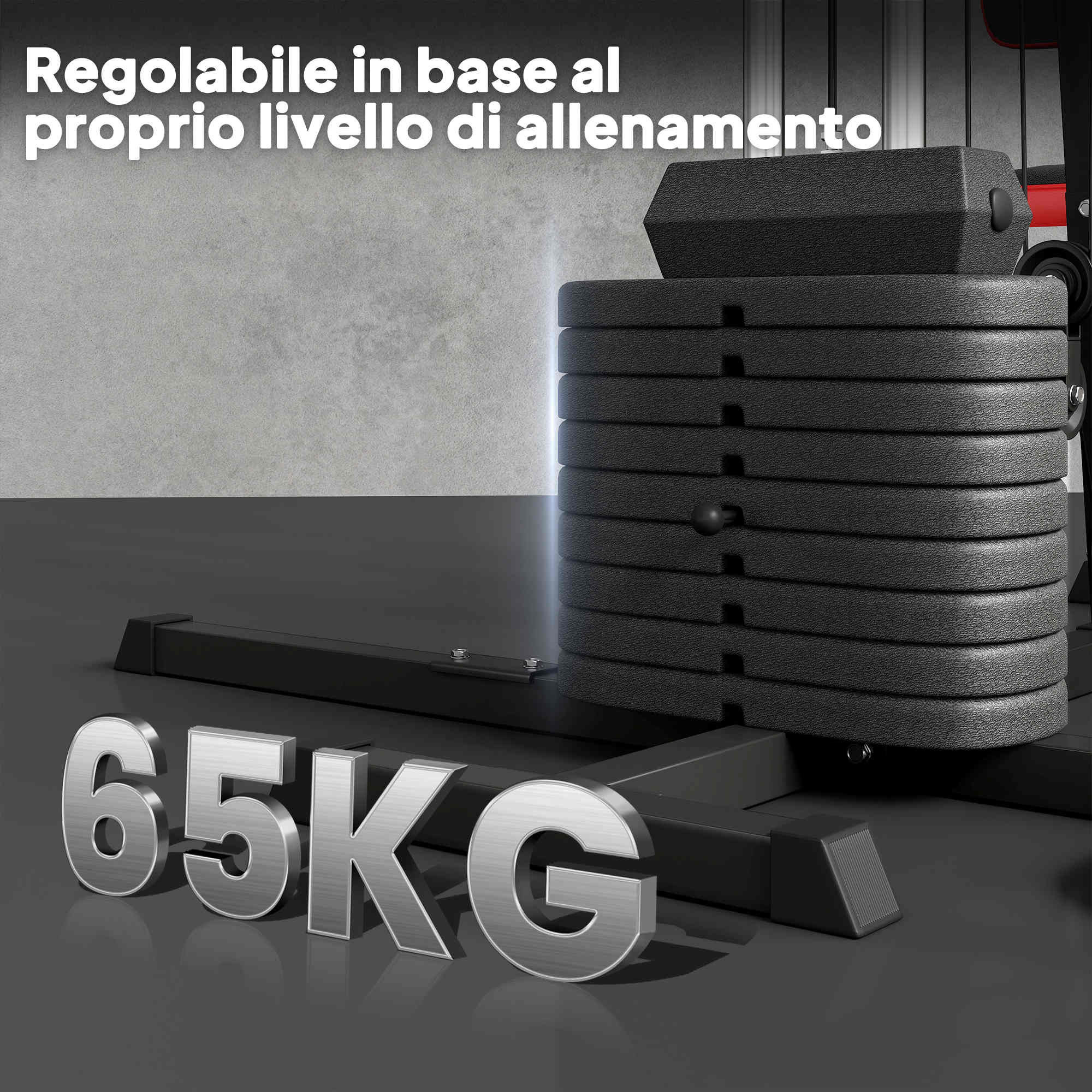 SPORTNOW Multifunctional Fitness Station for Body Training, Made of Steel and PU, 225x175x200 cm, Black