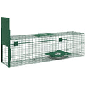 Outsunny Small Animal Cage Trap with One Door and Handle, 100x25x28cm cm, Dark Green