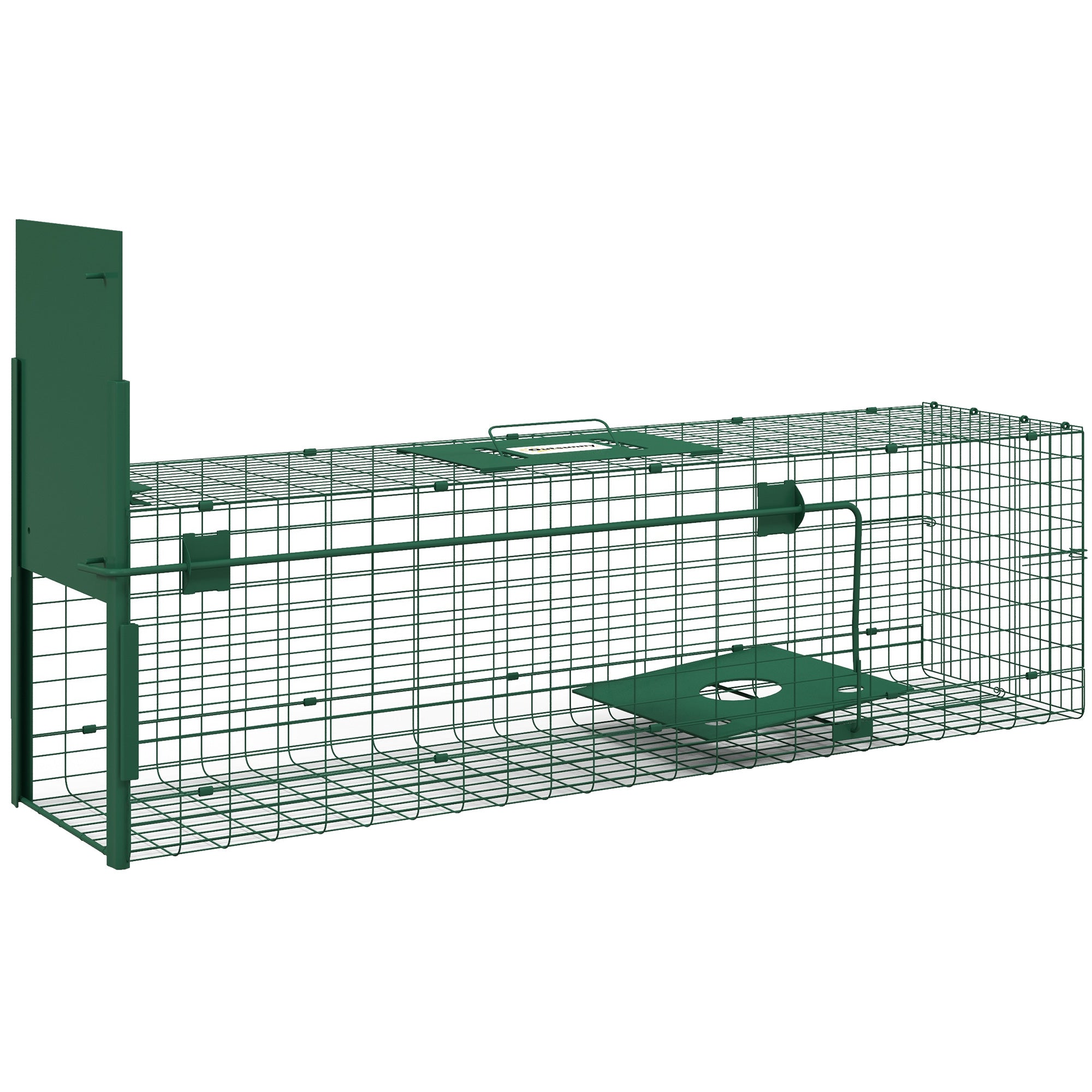 Outsunny Small Animal Cage Trap with One Door and Handle, 100x25x28cm cm, Dark Green