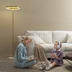 Modern Floor Lamp with Dimmable Light with Foot Switch and 3 Brightness, Gold