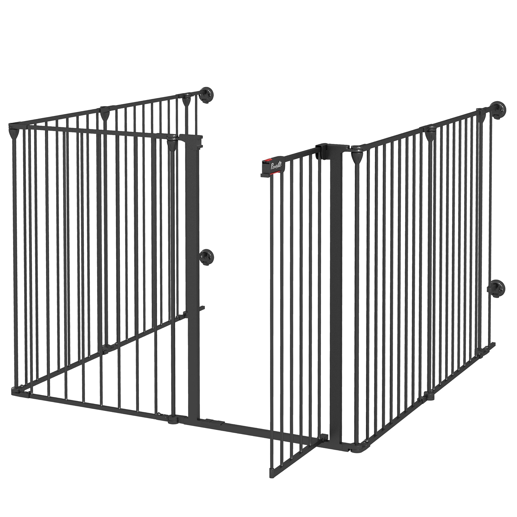 PAWHUT DOG CANCELLINO Folding and modular medium size in metal and plastic, 123x102x90 cm, black - Borgè