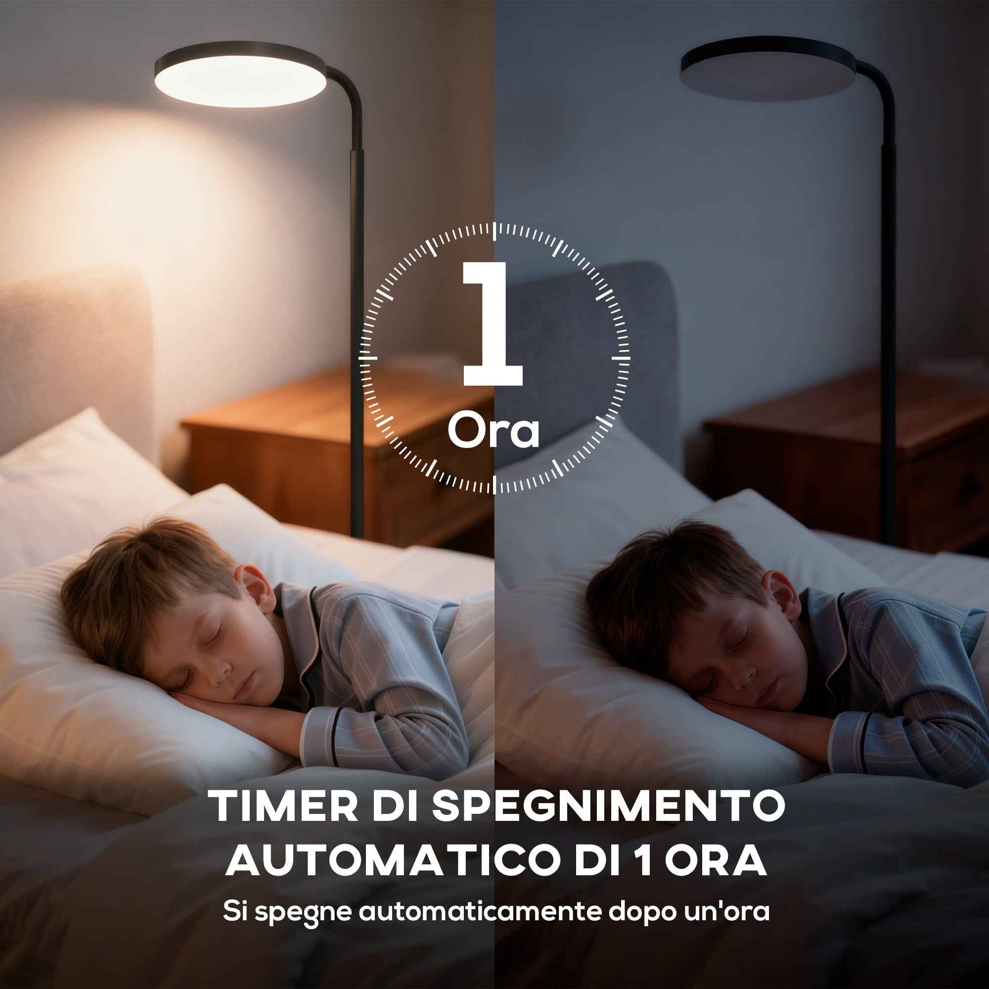 HOMCOM LED Floor Lamp with 350° Swivel Head and Magnetic Remote Control, Continuously Dimmable 3000K-6500K, Black