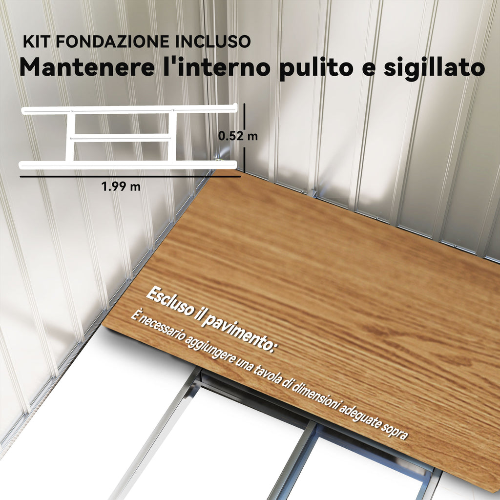 Metal Garden Shed with Air Vents and Double Sliding Door, 277x195x192 cm, Dark Grey