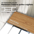 Metal Garden Shed with Air Vents and Double Sliding Door, 277x195x192 cm, Dark Grey