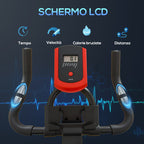 Professional Indoor Exercise Bike with Adjustable Seat, Monitor and 6kg Flywheel, Aerobic Fitness Training, 85×46×114cm