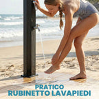 Outsunny 35L Solar Shower, Frost Protection, 2 Shower Heads, Foot Tap