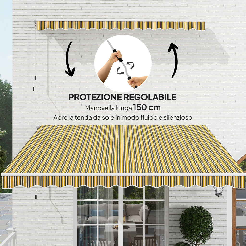 Outdoor Awning with Crank Arms, 350x250 cm, Yellow