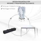 Outsunny Folding Gazebo with Ropes and Garden Pegs