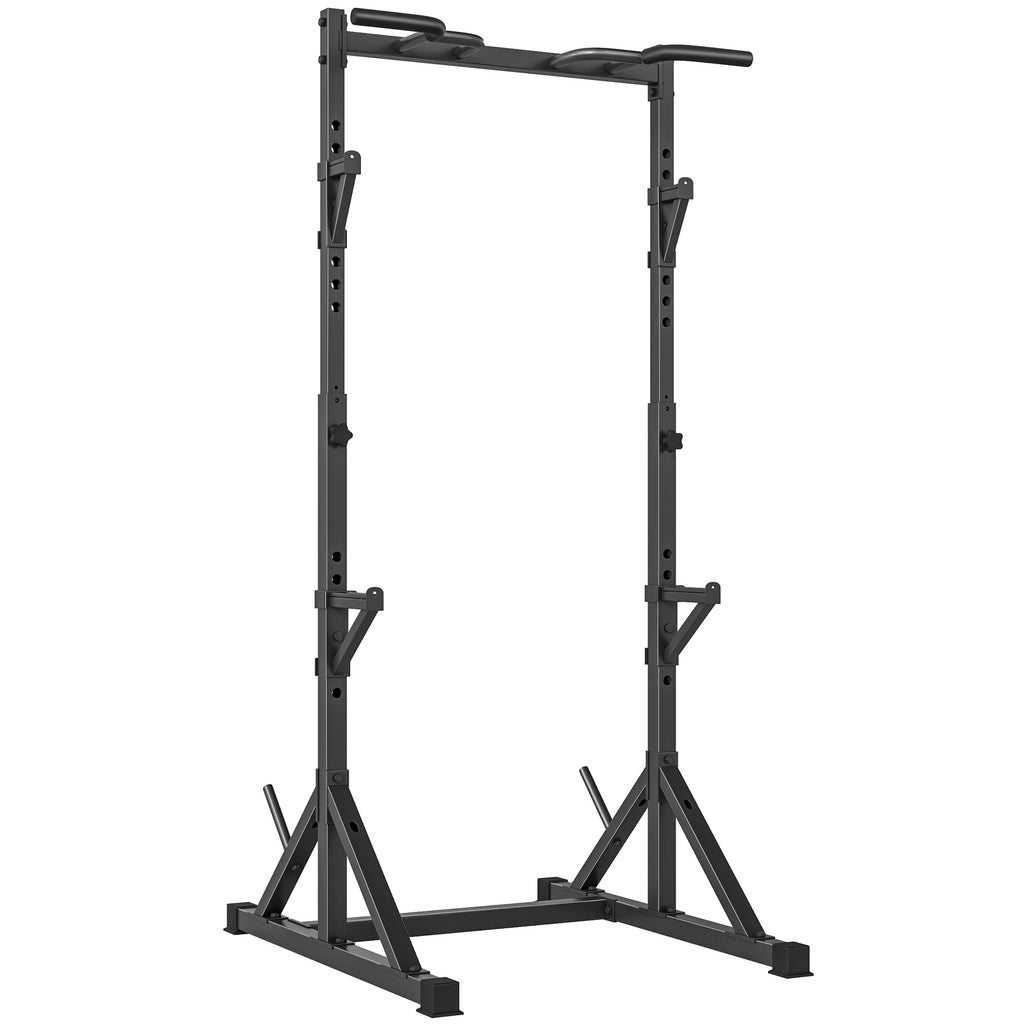 Multifunctional Height-Adjustable Squat Rack and Barbell Rack, Black