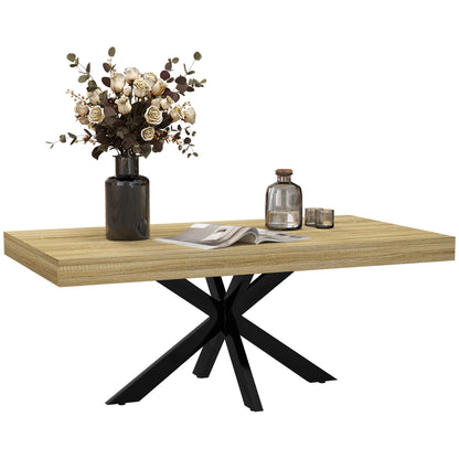 Industrial Style Coffee Table in Wood and Steel, 110x60x45 cm, Black and Wood Color